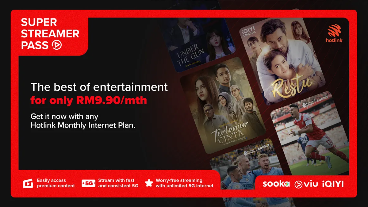 Hotlink launches new streaming pass for easy and affordable access to premium content from sooka, Viu or iQIYI