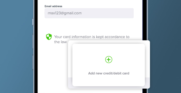 Add your credit/debit card details