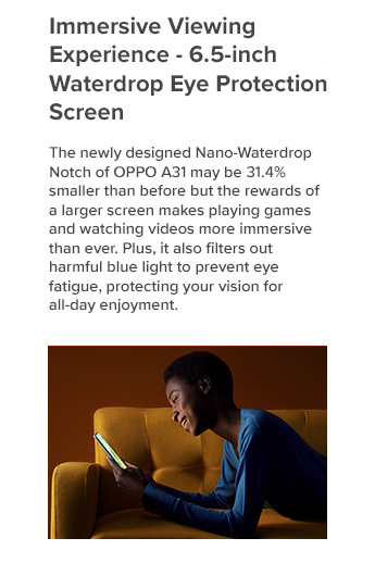 Immersive Viewing Experience - 6.5-inch Waterdrop Eye Protection Screen