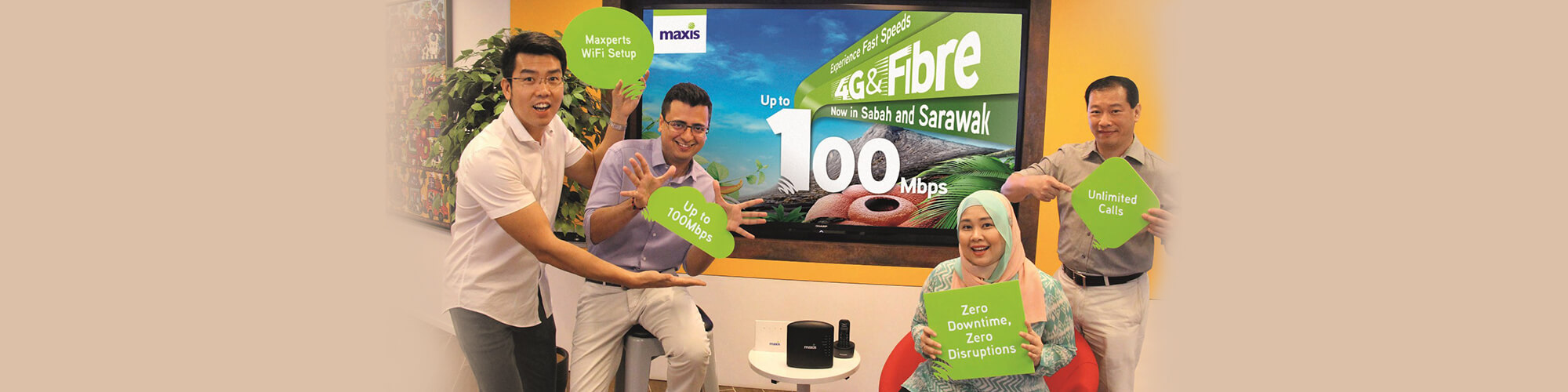 Maxis menawarkan Internet lebih pantas sehingga 100Mbps, kini di Sarawak dan Sabah!