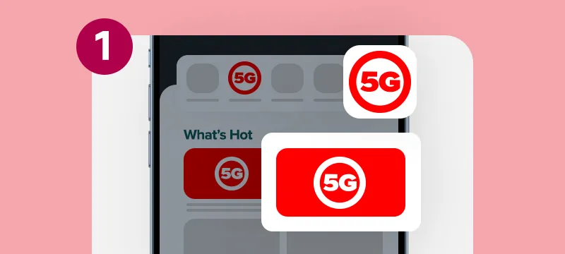 Step 1: On the Hotlink app, find the 5G Service icon, or the banner on the 'Whats Hot' section, and tap on it.