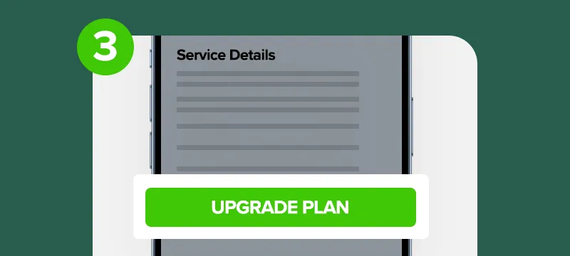 Step 3: Select Service Details > Upgrade Plan to continue.