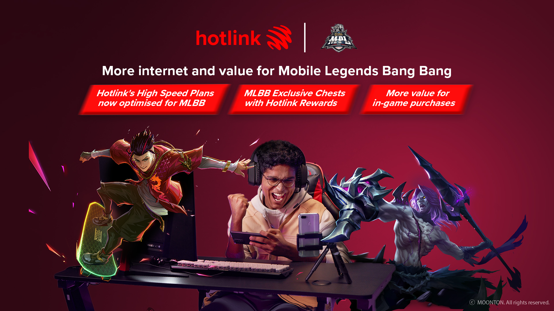 Hotlink teams up with MOONTON Games as Official Telco Sponsor for MPL Malaysia and MLBB eSports