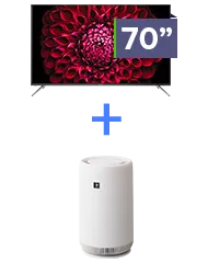 SHARP 70” 4K UHD TV with Tower Air Purifier Bundle
