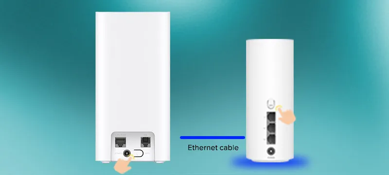 Connect cable: Plug an Ethernet port cable into any LAN port on the back of the Brovi H153. Connect the other end to the LAN port on the WiFi Mesh 3+.