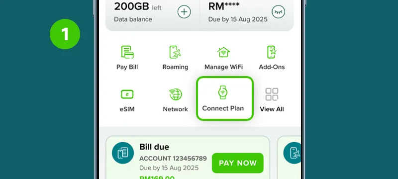 Step 1: Open your Maxis App and tap on your Maxis Postpaid Plan