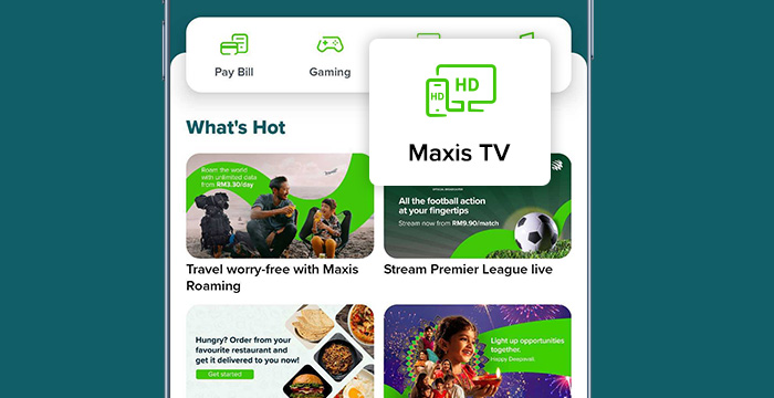 Click on the Maxis TV icon or the 'FREE 1 million live match passes' banner