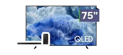 Samsung 75 inch QLED TV with Soundbar