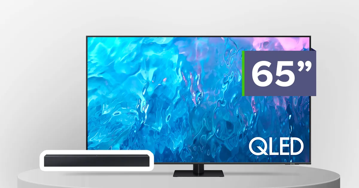 SAMSUNG 65 inch QLED TV with Soundbar Bundle