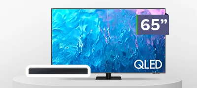SAMSUNG 65” QLED TV with Soundbar Bundle