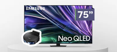 Samsung 75inch Neo QLED TV with Robot Vacuum