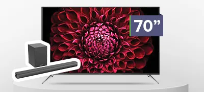 SHARP 70inch 4K UHD TV with Soundbar Bundle