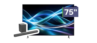 SHARP 75-inch UHD TV + Soundbar