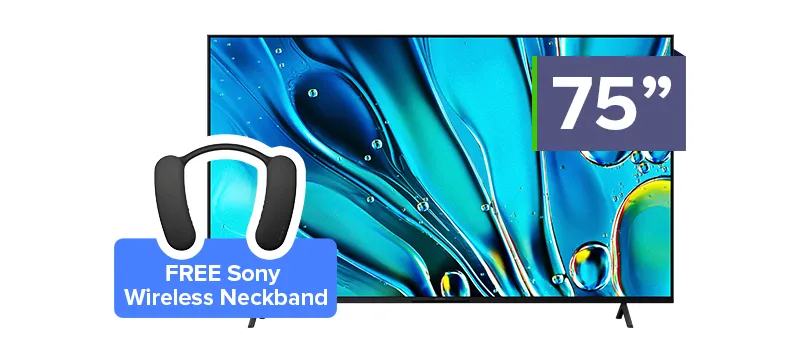 SONY 75-inch 4K BRAVIA TV (FREE Neckband Speaker)