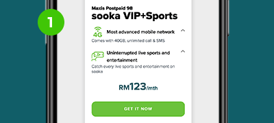 Sign up for a plan of your choice (Maxis Postpaid Plan, Maxis Home Fibre or Hotlink Mobile Plan)