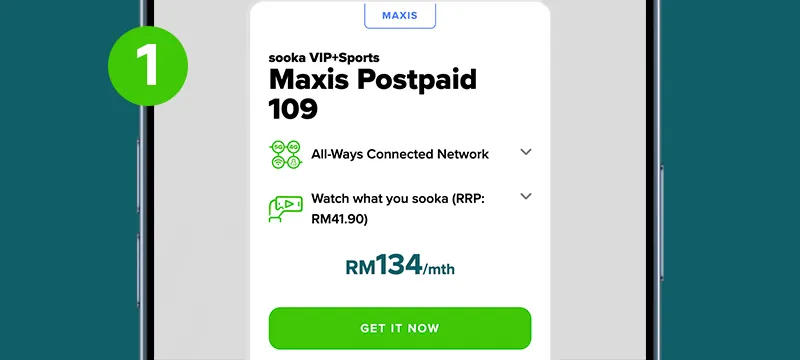 Sign up for a plan of your choice (Maxis Postpaid Plan, Maxis Home Fibre or Hotlink Mobile Plan)