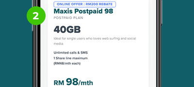 Sign up for a new Maxis / Hotlink mobile plan