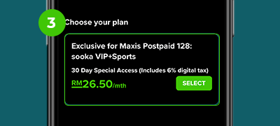 Select your desired Maxis TV package.
