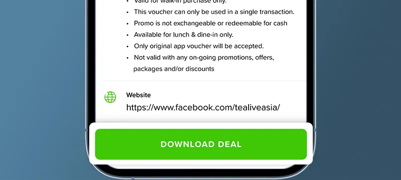 Tap 'Download Deal' to redeem and enjoy!