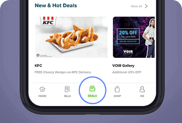 Open Maxis app and clicks Deals