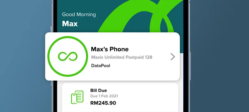Tap on your Maxis Unlimited Postpaid account