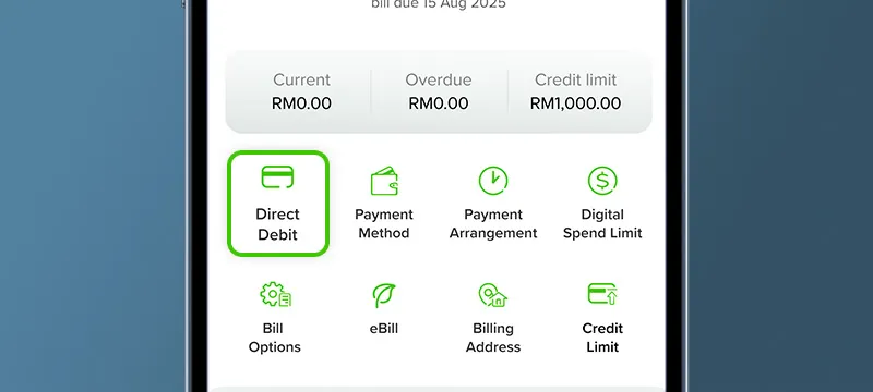 Select 'Direct Debit' or 'Pay Now'