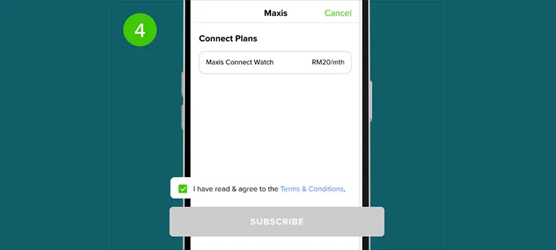 Step 4: Read and agree to Terms & Conditions and tap “Subscribe”