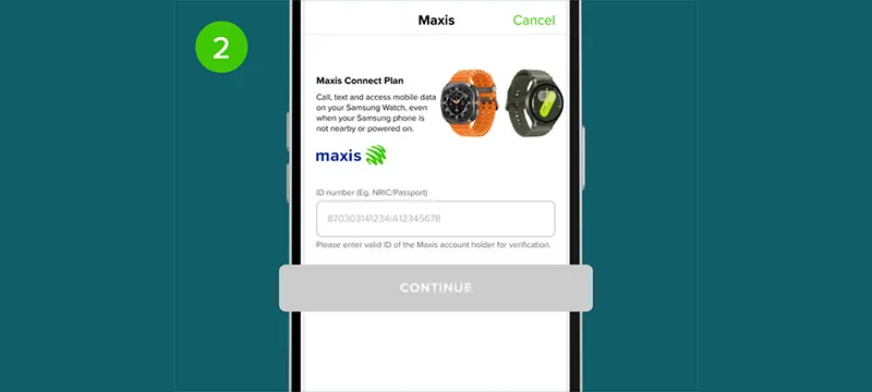 Step 2: Login to Maxis Connect Plan page using your NRIC or Passport number