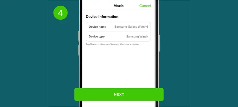 Step 4: Tap Next to activate your Samsung Galaxy Watch