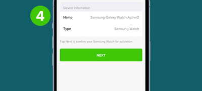 Step 4 - Click “Next” to activate your Samsung Galaxy Watch Active2
