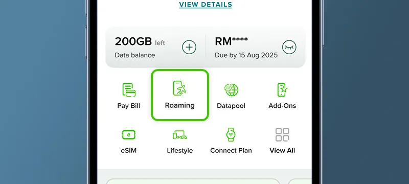 Subscribe Maxis Malaysia Roaming Plan Step 1