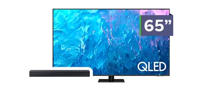 SAMSUNG 65” QLED TV with Soundbar Bundle