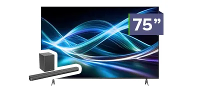 SHARP 75 inch UHD TV + Soundbar