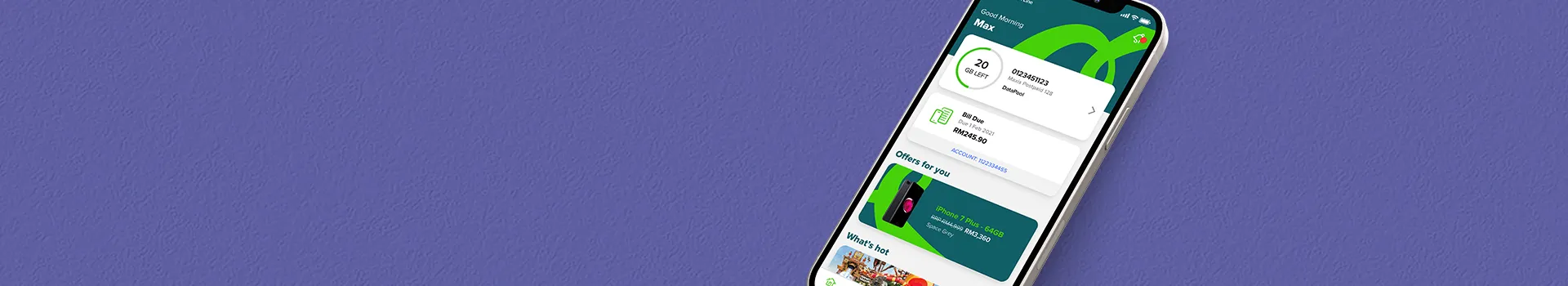 Enjoy a range of services on the Maxis app