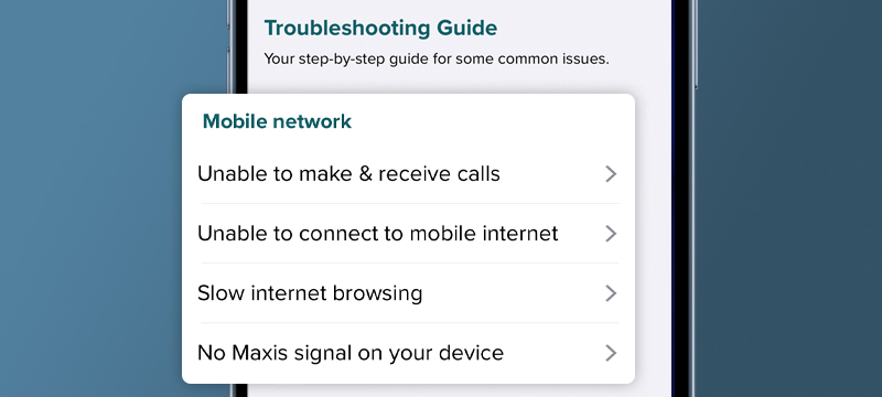 Select an issue to resolve under ‘Troubleshooting Guide’