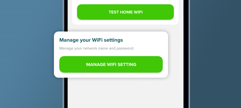 Select 'Manage WiFi Setting' to view service details and manage settings